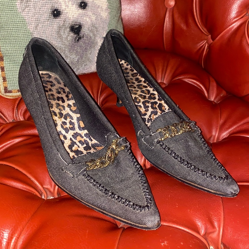 Beverly Feldman denim heel